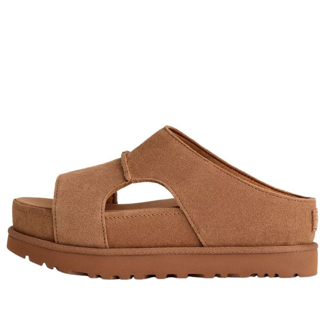 (WMNS) UGG Goldenstar Hi Cutout Slide Platform 'Chestnut' 1175132-CHE