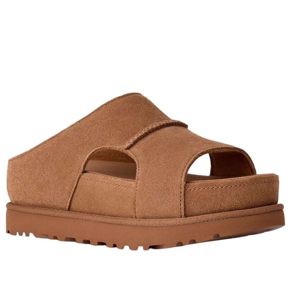(WMNS) UGG Goldenstar Hi Cutout Slide Platform 'Chestnut' 1175132-CHE