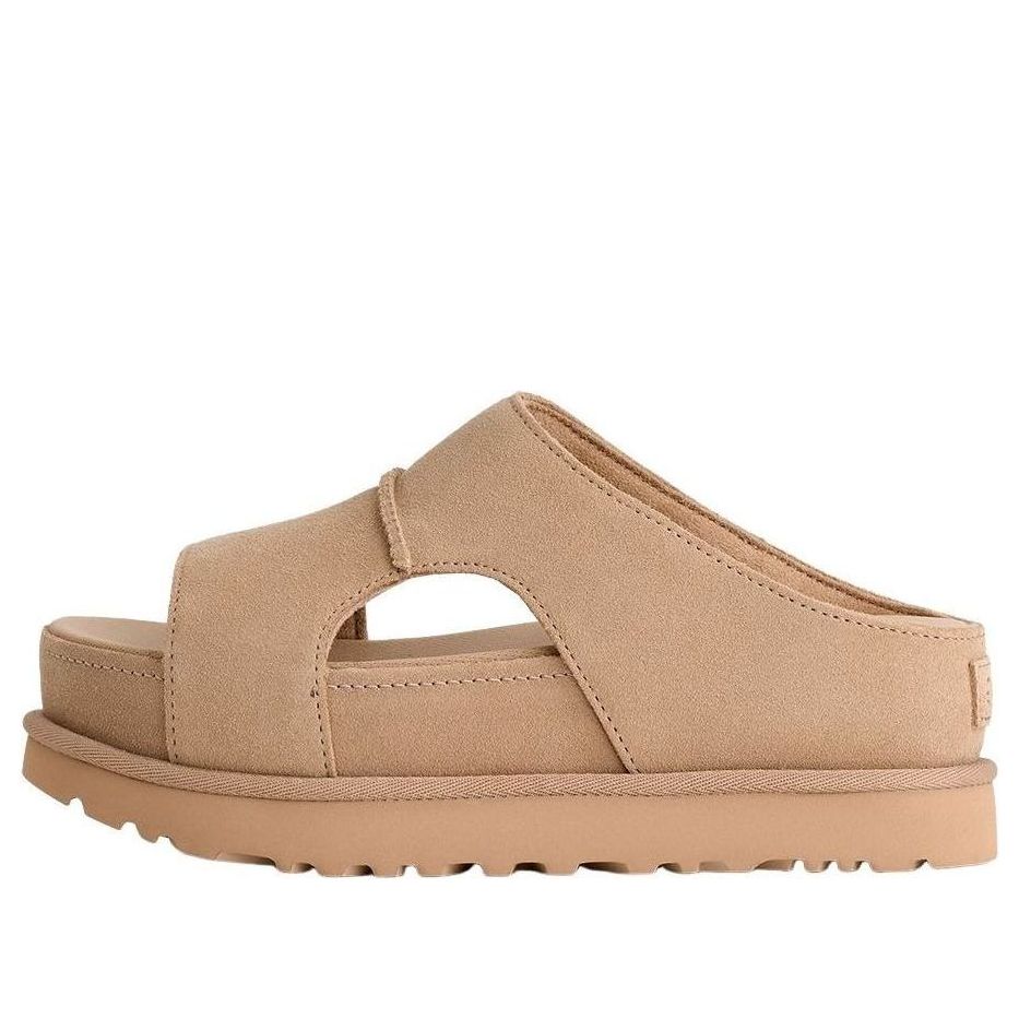 (WMNS) UGG Goldenstar Hi Cutout Slide Platform 'Sand' 1175132-SAN