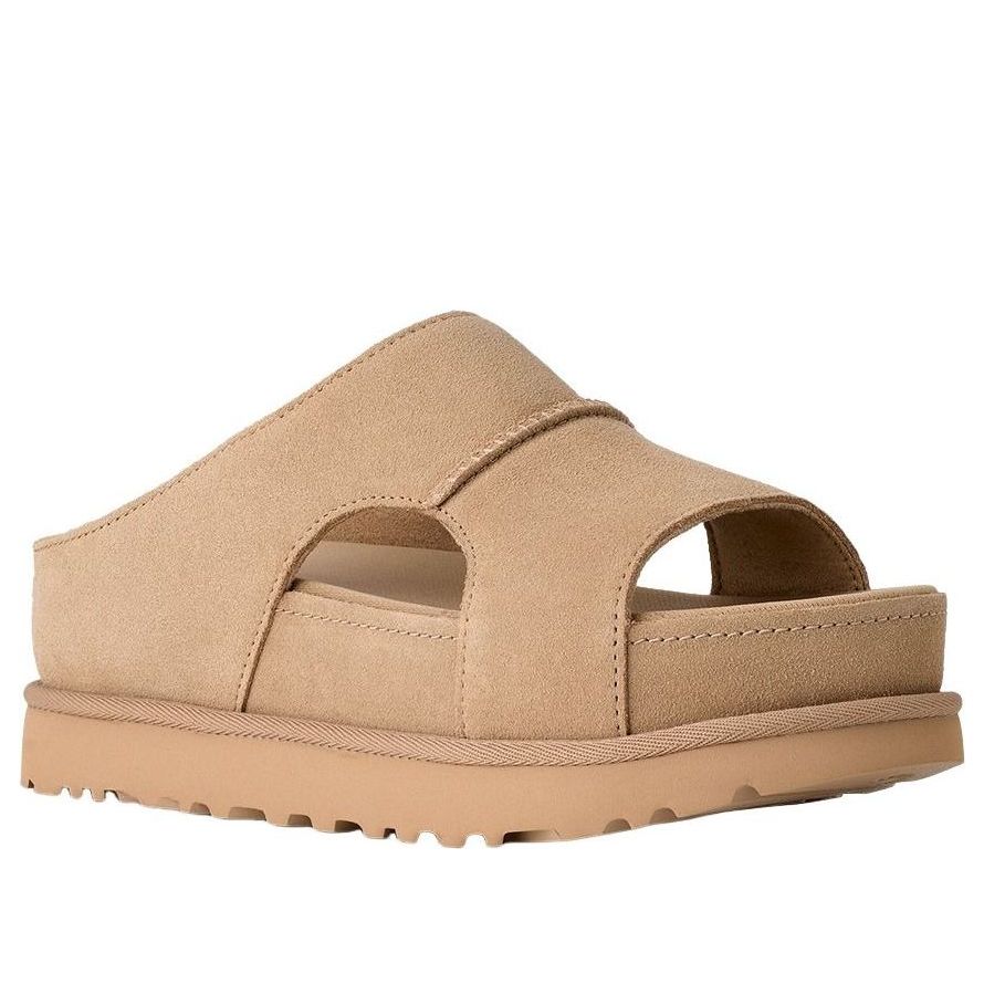 (WMNS) UGG Goldenstar Hi Cutout Slide Platform 'Sand' 1175132-SAN