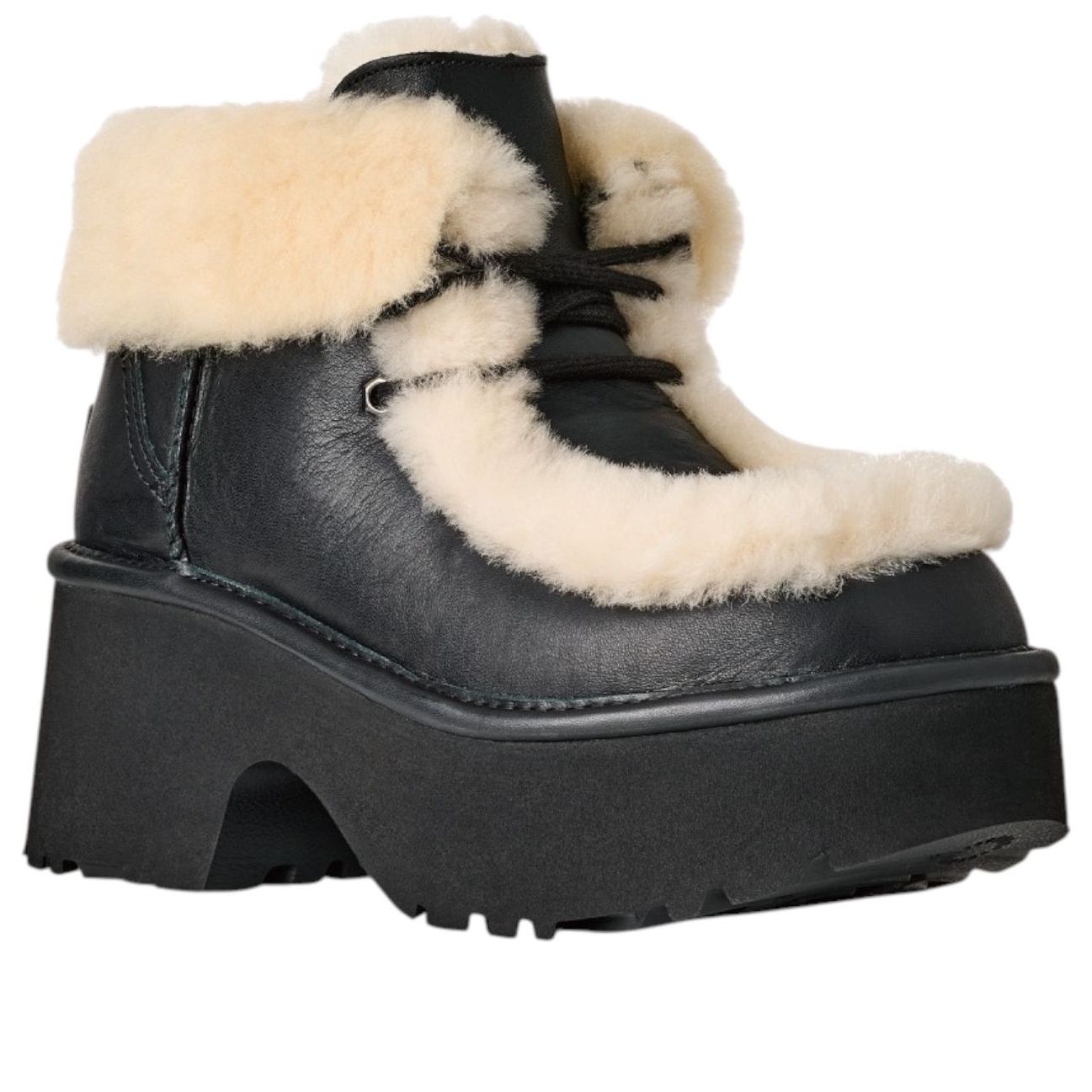 (WMNS) UGG Esmee Leather Lace-up Boots 'Black' 1176110-BLK