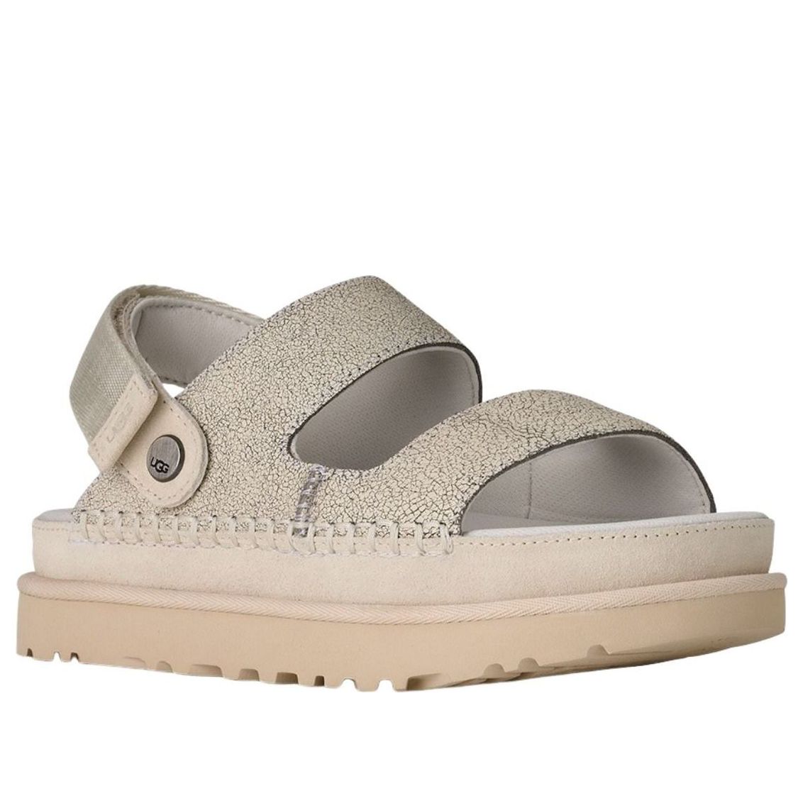 (WMNS) UGG Goldenstar Crackle Glide Sandals 'Crackle White' 1177852-CRCK
