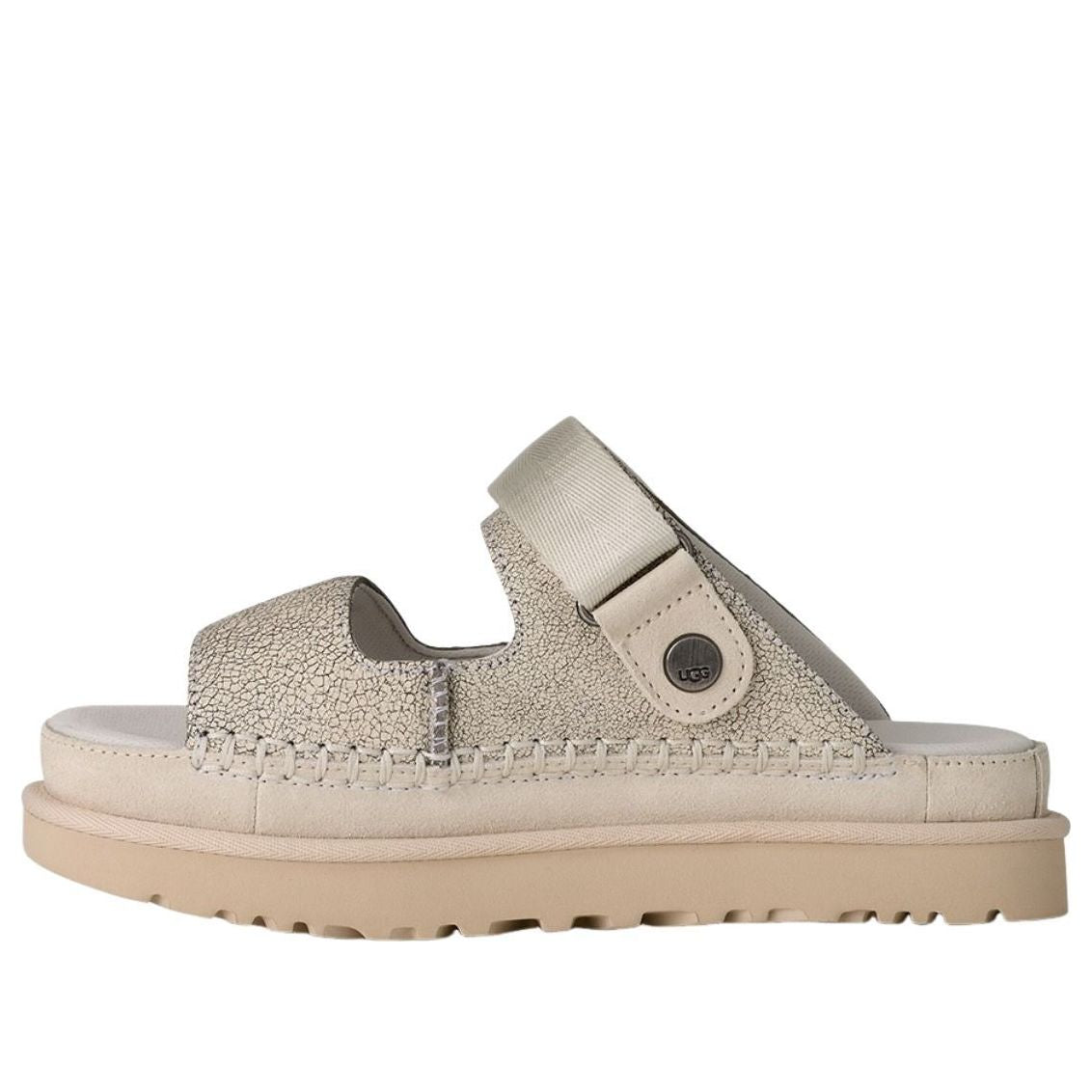 (WMNS) UGG Goldenstar Crackle Glide Sandals 'Crackle White' 1177852-CRCK