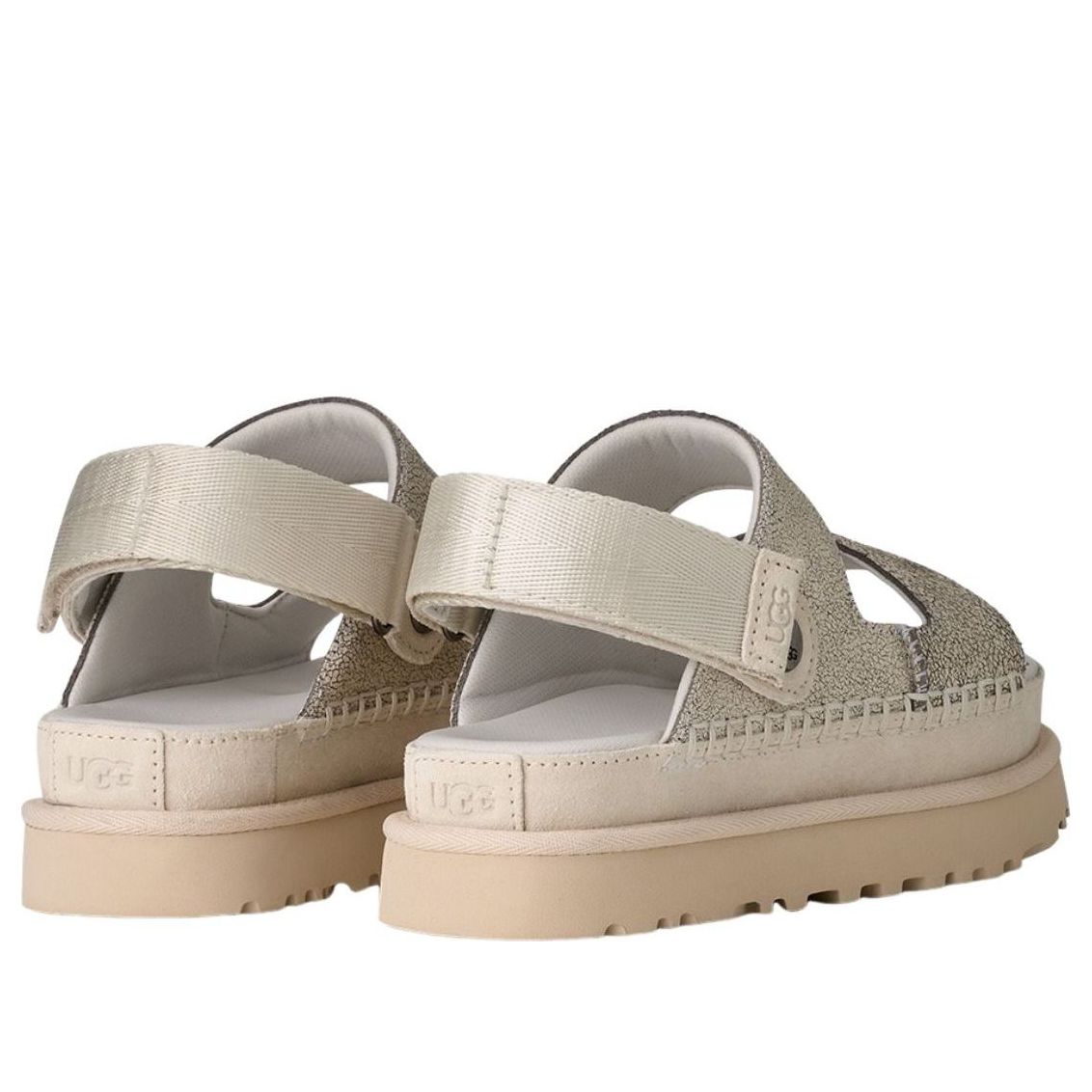 (WMNS) UGG Goldenstar Crackle Glide Sandals 'Crackle White' 1177852-CRCK