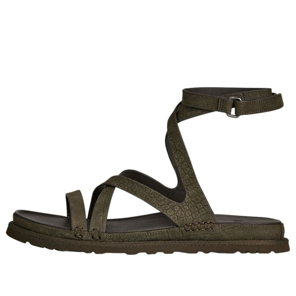 (WMNS) UGG GoldenGaze Embossed Ankle Wrap Sandals 'Dense Smoke' 1178570-DNSS