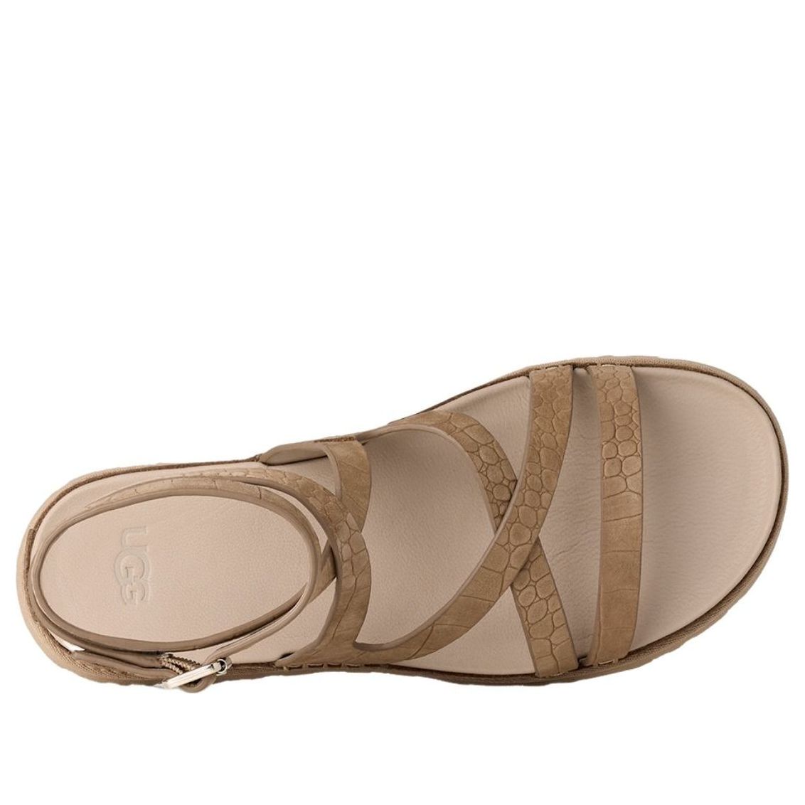 (WMNS) UGG GoldenGaze Embossed Ankle Wrap Sandals 'Mustard Seed' 1178570-MDSD