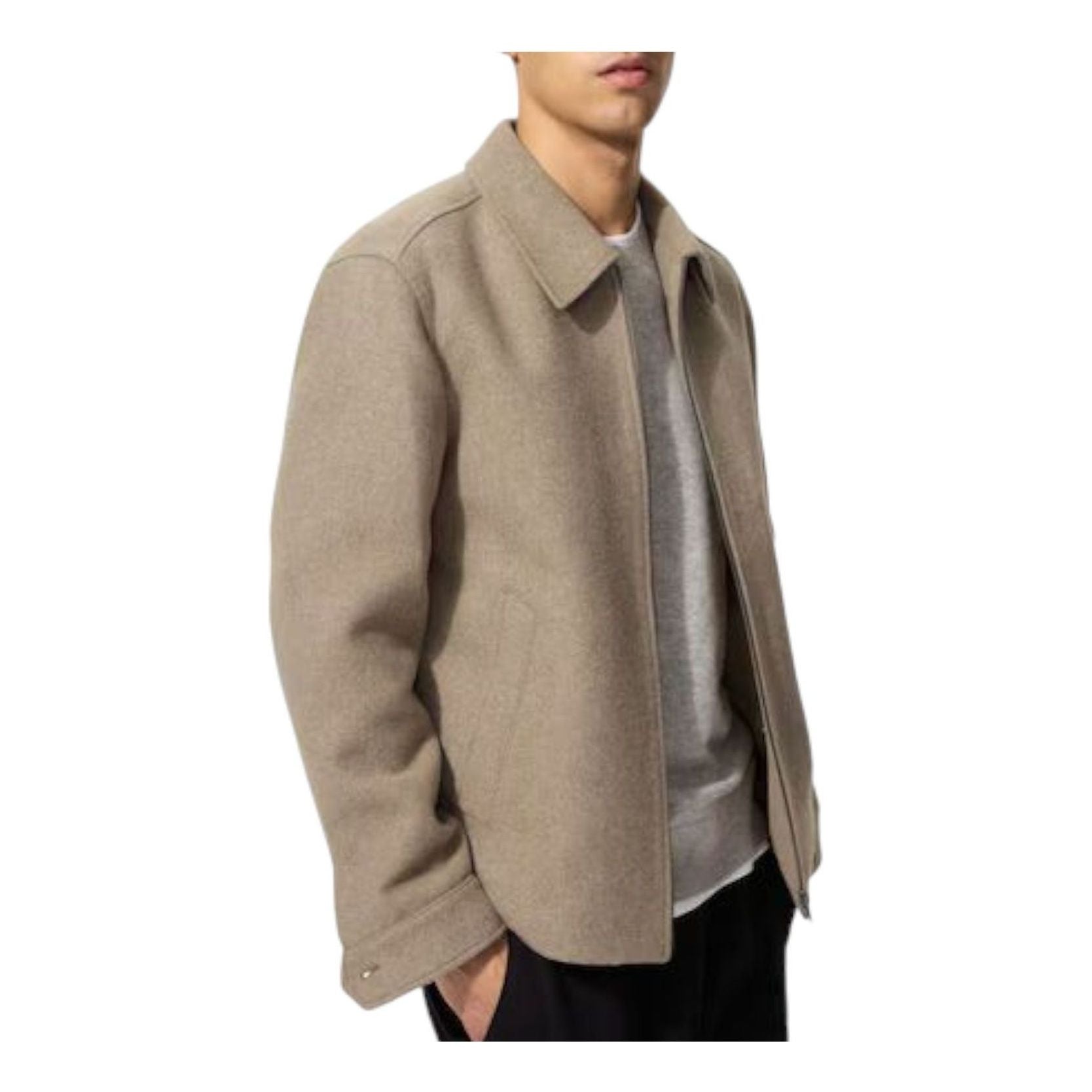 UNIQLO Single Collar Short Blouson 'Beige' 478248-32