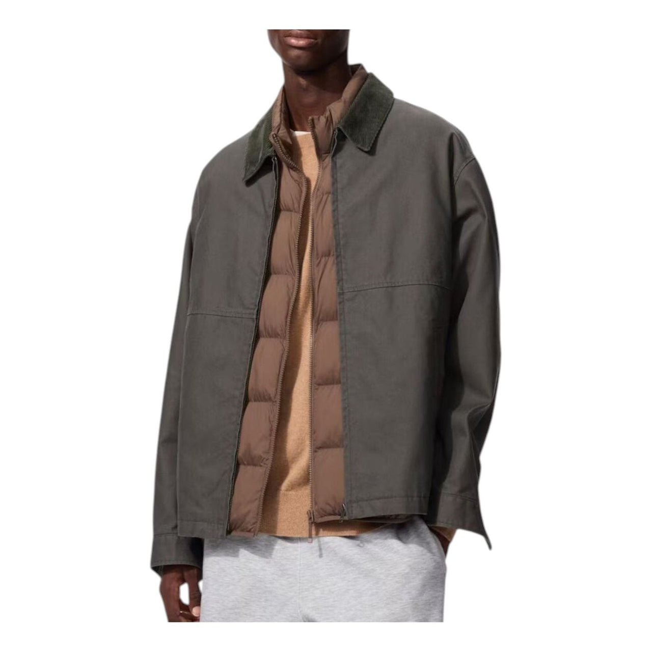 UNIQLO Zip-Up Short Blouson 'Olive' 478230-57