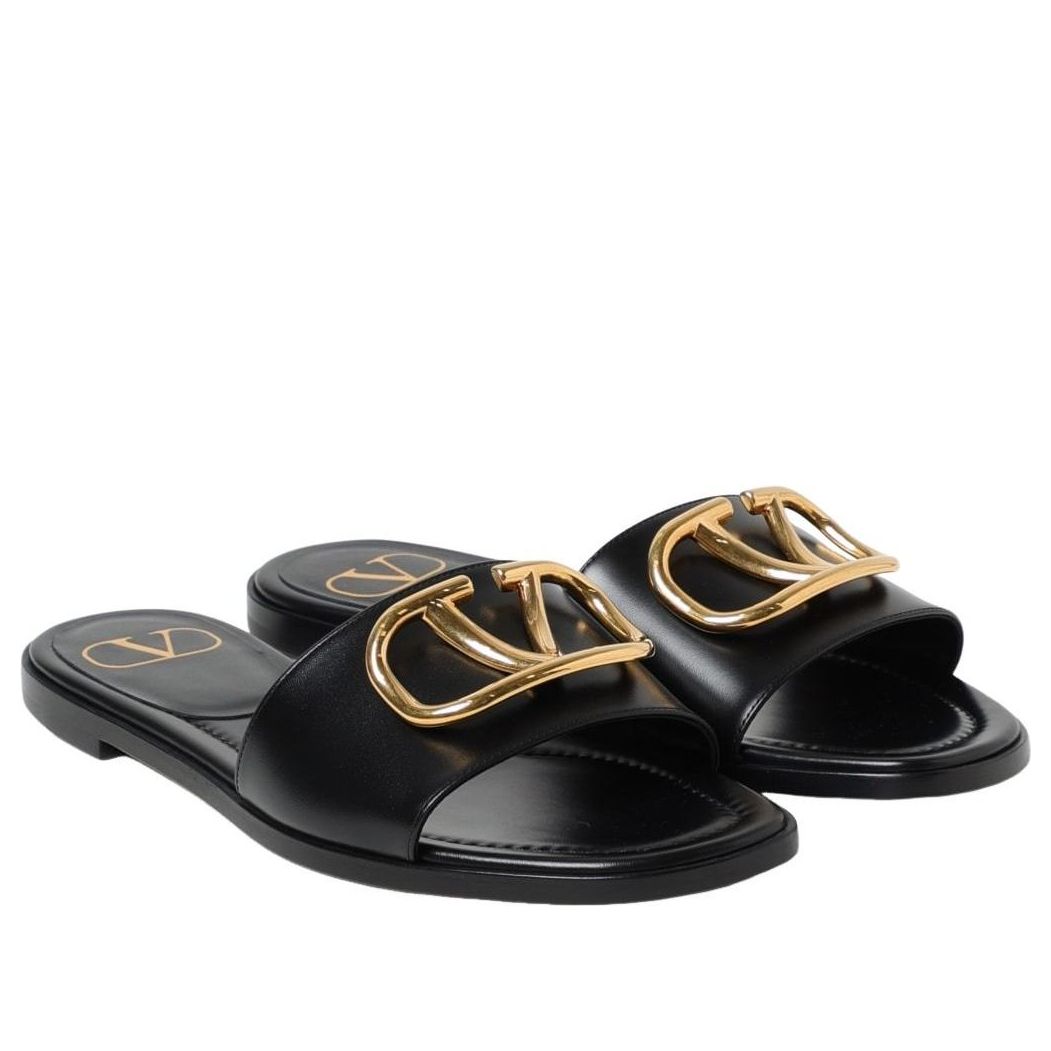 (WMNS) Valentino SS25 V Logo Signature Slippers 'Black' S0BD5DSH0NO