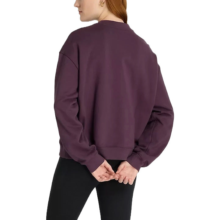 (WMNS) New Balance Embossed Logo French Terry Crewneck Sweatshirt Asia Sizing 'Plum Brown' WT43535-PLN